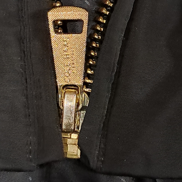 Cole Haan Signature Black Quilted Down Puffet Coat Jacket Gold Hardware S/P - Picture 8 of 16